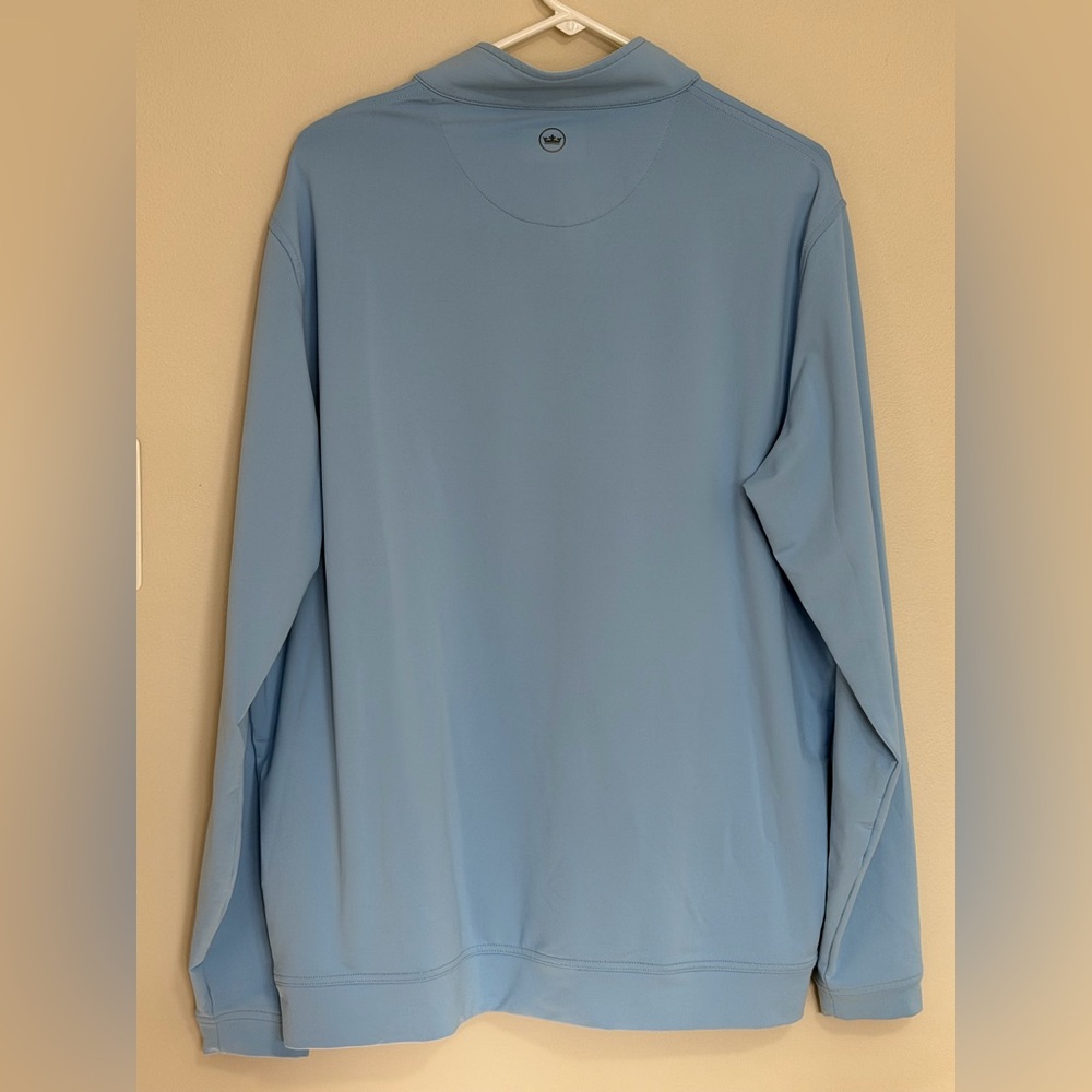 Peter Millar Crown Sport Mens XL Perth Cross-Hatch Performance 1/4 Zip Blue Golf - Picture 7 of 13